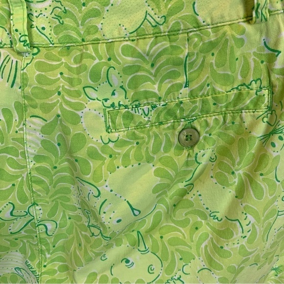 Vintage Lilly Pulitzer Animal Graphic Capri Pants Lime Green sz 4 - Picture 7 of 8